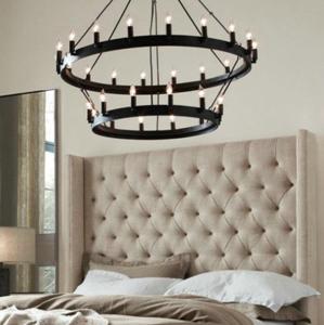 Wholesale Black 9/12/15/18/27/33 pcs E14 candle chandelier retro iron restaurant kitchen large chandelier(WH-VP-112) from china suppliers