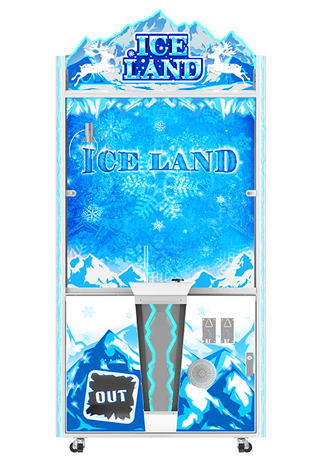 PlayFun Ice King Remote Cheap Coin-operated Mini Doll Vending Machine Toy Crane Claw Push Machine