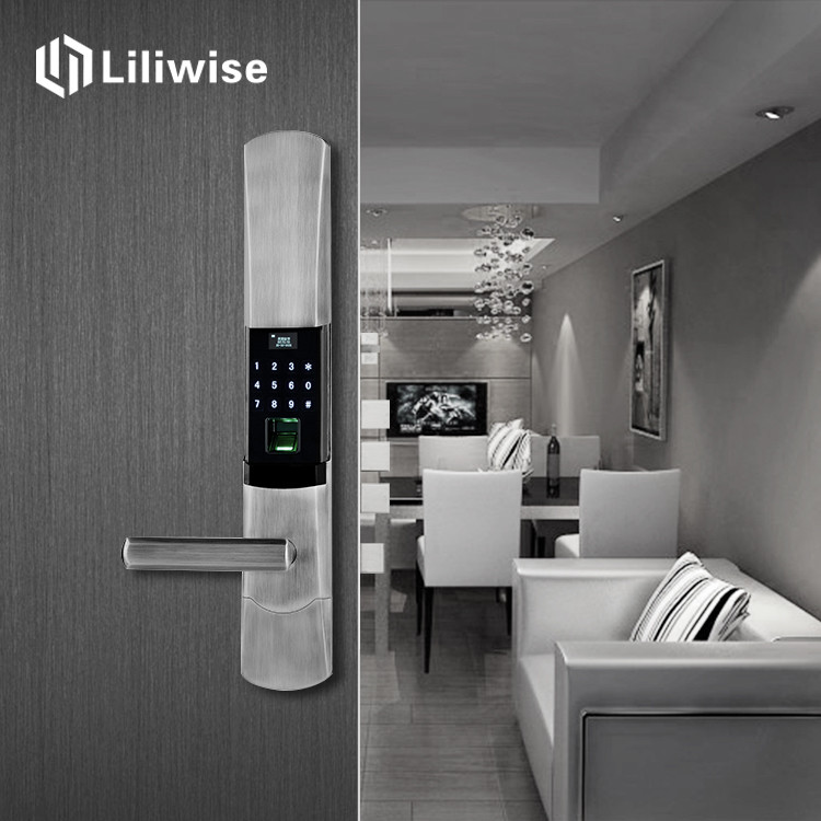 Sliding Cover Electronic Door Locks Fingerprint Password Smart Digital Deadbolt