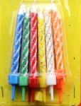 Colorful Spiral Glitter Birthday Candles For Cake Decorations No Somke SGS