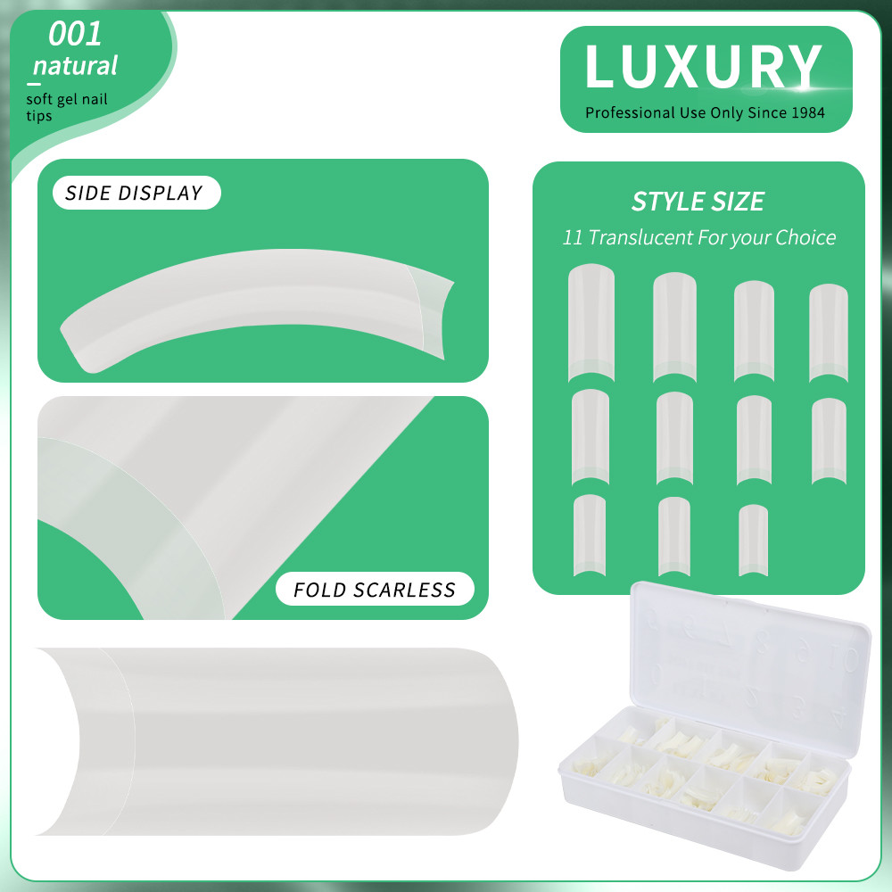 Professional Long Lasting Soft Gel Nail Tips For Nails Extension At Art Salon