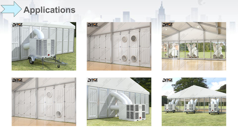 Drez Trailer Mounted Air Conditioner , 12 Ton Outdoor Dome Tent Halls Air Cooler