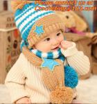 Children Skullies & Beanies Scarf Hat Set Baby Boys Girls Knitted kids Hats &