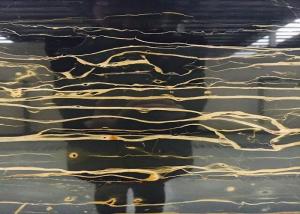 Wholesale Gold Veins Black Marble Kitchen Floor Tiles Polished Surface Finishing from china suppliers