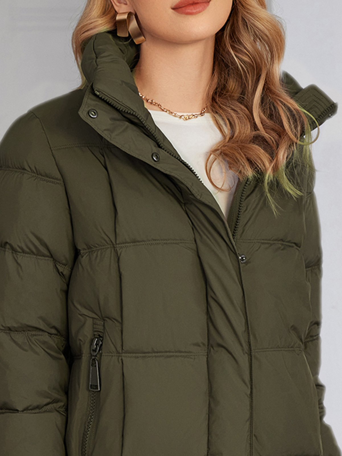 Mid Length Detachable Hood Thickened Down / Cotton Jacket, classic coat, nice colour, for daily wear, warm coat, classic style
