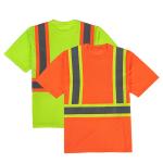 Ansi Class 3 Polo Shirt Work Hi Vis Lime Green Reflective T Shirts Men'S