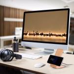 A8 Qi Fast Wireless Mobile Charger Stand Light Wood 10W 5mm Working Distance