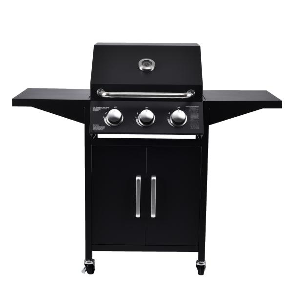 Outdoor BBQ Stove High Temperature Gas Grill with Wheels 63.5*61.5*51.5cm