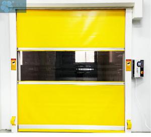 Wholesale Yellow Color Roller Fast Rolling Automatic Aluminium Door Shutter Operated High Speed PVC Door from china suppliers