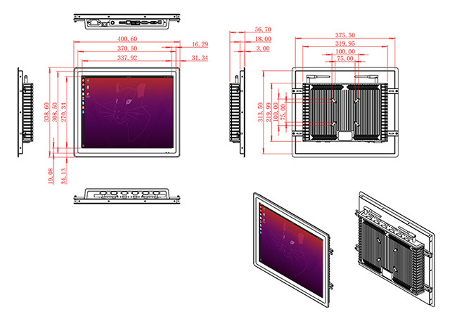 17-Inch Durable Linux Monitor for Security Systems and Industrial Operations