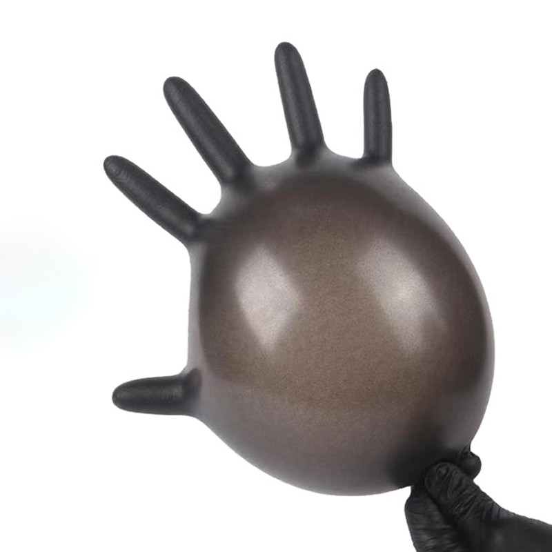 Anti Puncture S-XL Black Sterile Nitrile Gloves For Hands Protection