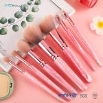 Pink Aluminum Ferrule 7pcs Makeup Brush Set For Beginners