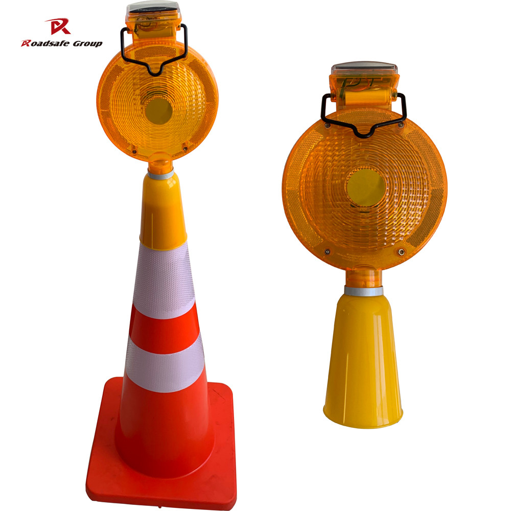 ABS Lens Super Bright LED Construction Solar Traffic Cone Warning Light Led Traffic Barricade Light