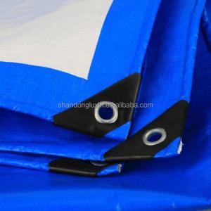 Wholesale Blue-Silver Light Weight PE Tarpaulin with Eyelets Density 6*6-16*16 in Vietnam Market from china suppliers