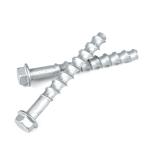 ZINC Large Diameter Hex Flange Self Drilling Anchors Screws M12 125mm Concrete