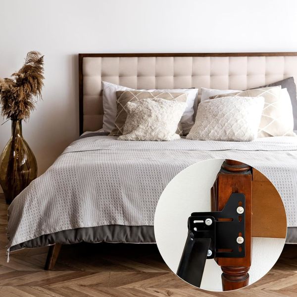 #711 Bed Frame Bolt On to Hook On Conversion Brackets for Headboard Footboard Hook on Bed Rails Brackets
