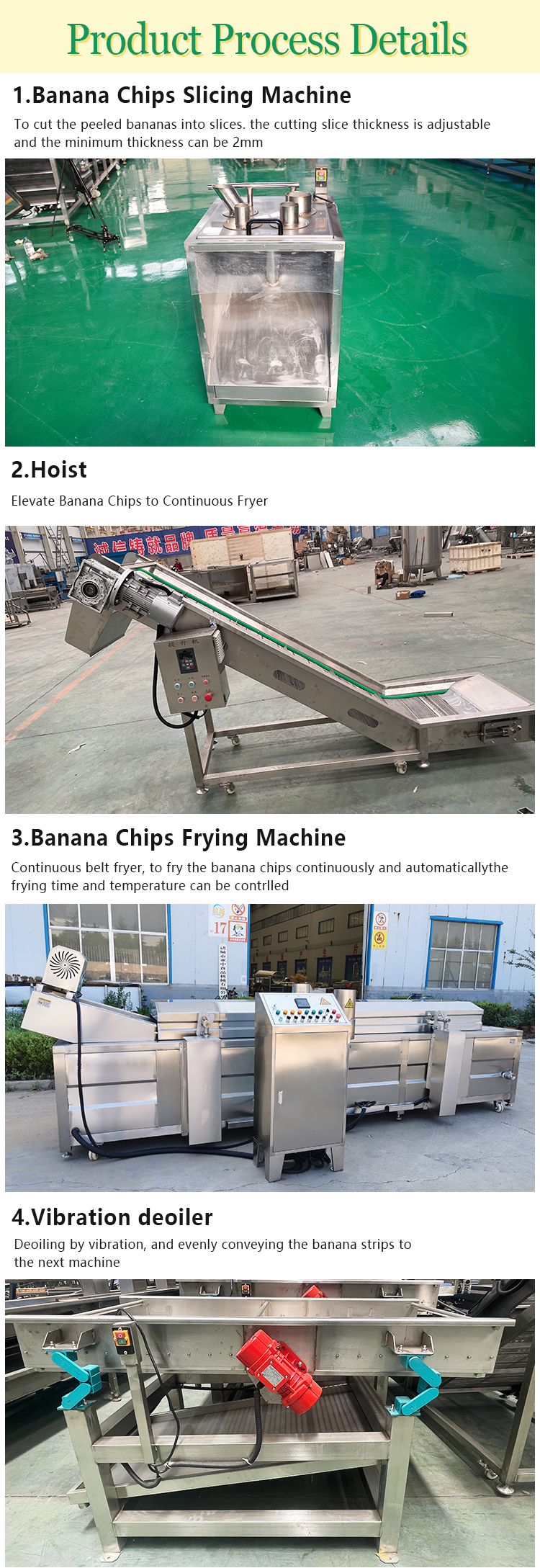 800 KG Banana Chips Making Machine and Production Line for Large-Scale Chips Production