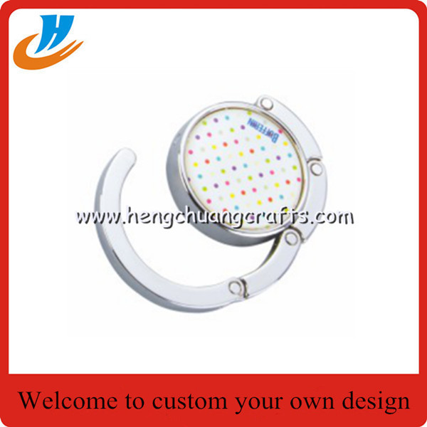 Bag hook hanger,epoxy logo bag hanger with custom,print logo design