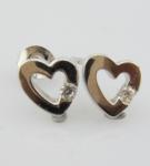 Swirl Silver White Stone Color 925 Sterling Earrings Cubic Zirconia Small Swirl