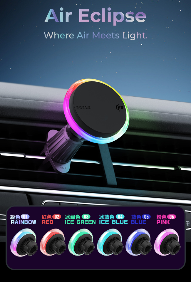 QI2 Touch To Switch Light Color Wireless Charging Station Customizable Unique Frosted Lens Charging