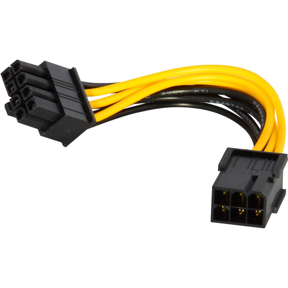 6Pin to 6+2Pin PCI Express Cable adapter Video Card Cable Power Converter Cable 23cm