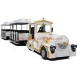 White Fiberglass Tourist Train Rides , Mall Train Ride Battery Type
