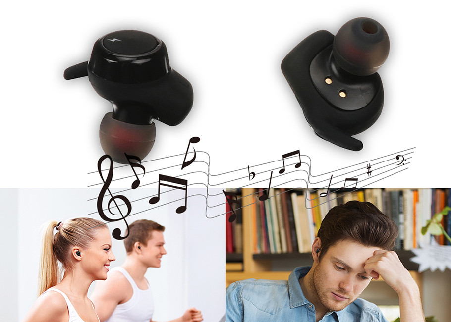 Full Sound True Wireless Stereo Earphones 500mah Battery 20Hz-20kHz For IPhone X