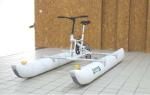 Water bike with single or two persons with white inflatable tube