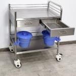 Surgical Grade Stainless Steel Medical Trolley Mobile Utility Cart With Drawers