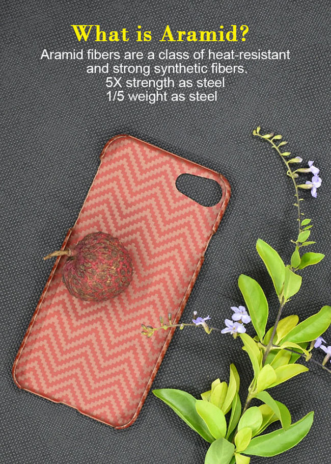 Orange Color M Texture Style Real Aramid Fiber Phone Case For iPhone SE