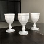 Hot Sale elegant Diamond Design Thick White Wine Glasses For Wedding Event