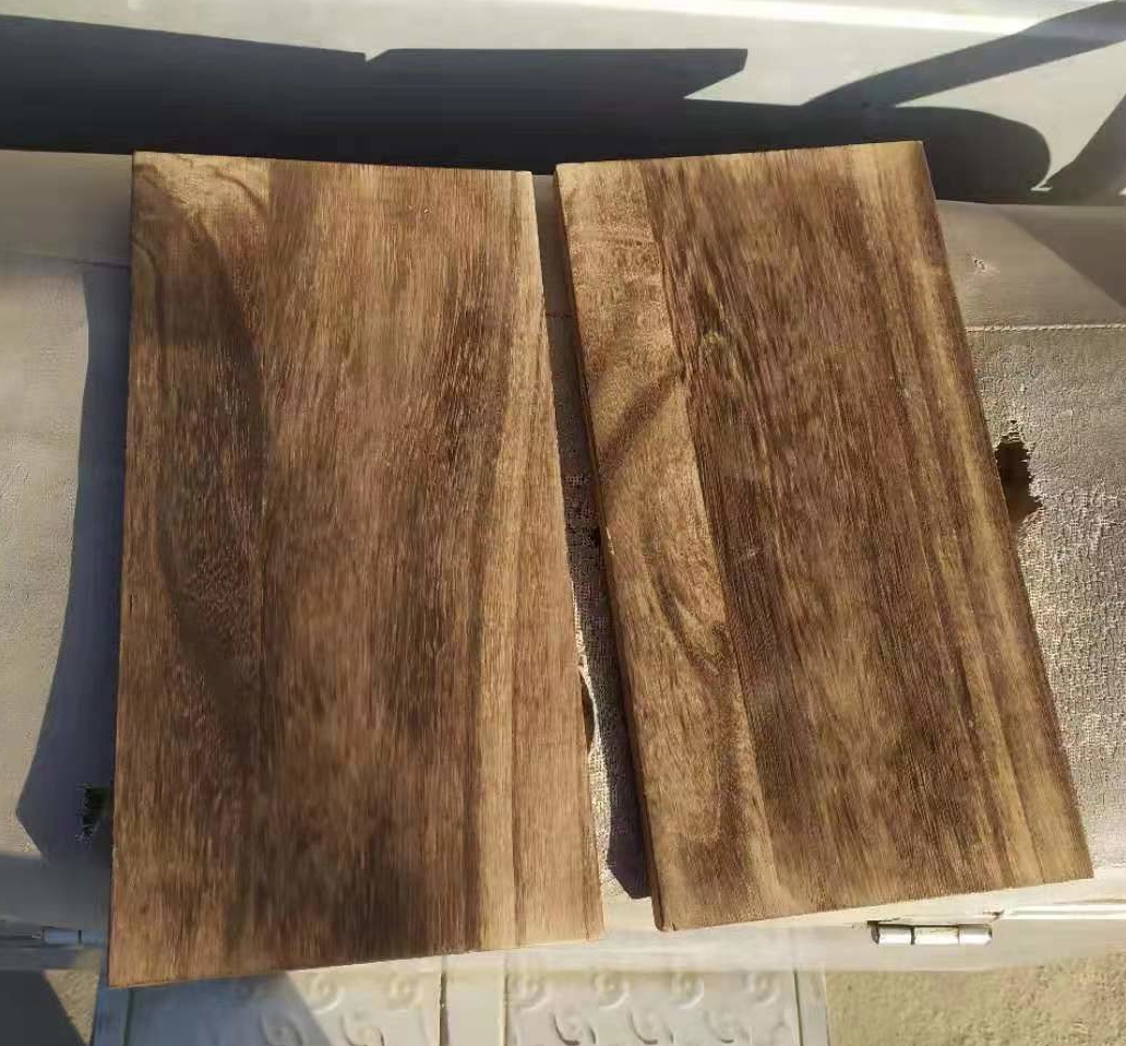 Natural Burned Wood Floating Shelves in Modern Design for Wall Book Organization
