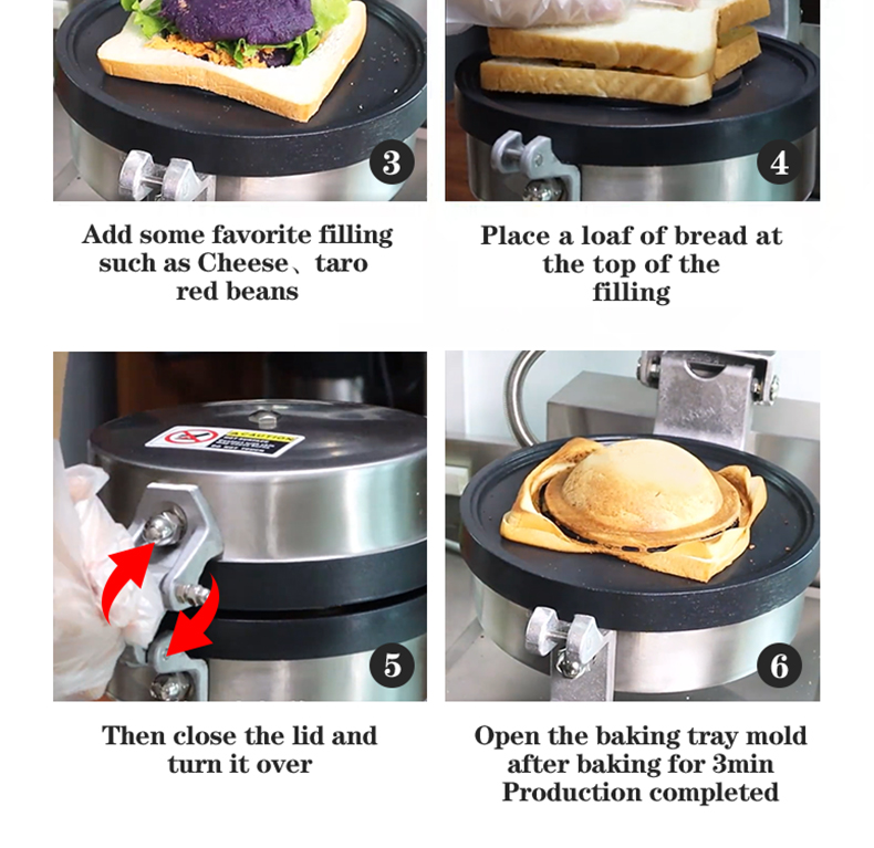 Temperature Range 50-300C Ice Cream Burger Machine Custom Mold Ufo Burger Maker Machine