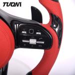 Carbon Fiber Red Leather Forged Steering Wheel Mercedes Benz Amg Performance