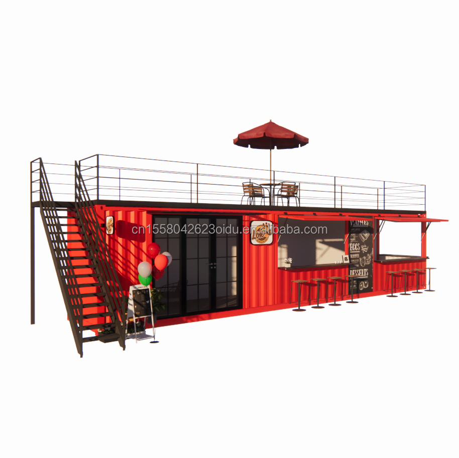 Modern Luxurious 20ft 10ft Mini Cafe Bar Restaurant House Container Coffee Shop Prefabricated Steel Interior Design for Mall