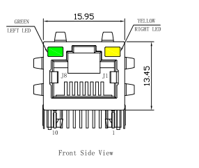 HFJT1-E1G41-L12RL RJ45 With Integrated Magnetics 10 vias PCB Development Board