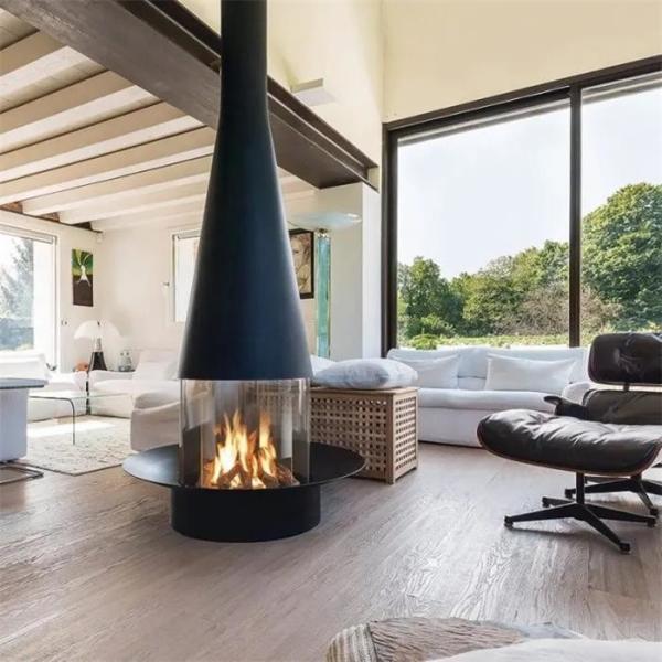 Western Style Central Wall Mounted Hanging Fireplace Wood Burning Stove With