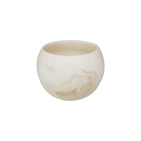 Cylinder Round Scented Candle Jar Ball Shaped White Decorative Marble Candle Jars
