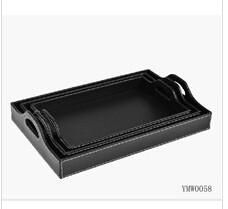 Wholesale PU Leather Covering Wooden Serving Tray from china suppliers