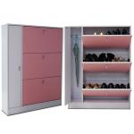 Pink Umbrella Storage Adjustable MDF Mirrored Shoe Cabinet