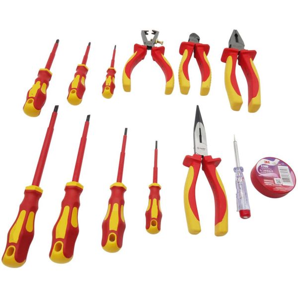 Hobo VDE Tool Set Insulated Voltage Tester Sticker Tape Electrical Screwdriver 12 PCS Pack