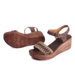 S009 2020 summer new retro leather women's open toe sandals handmade knitted