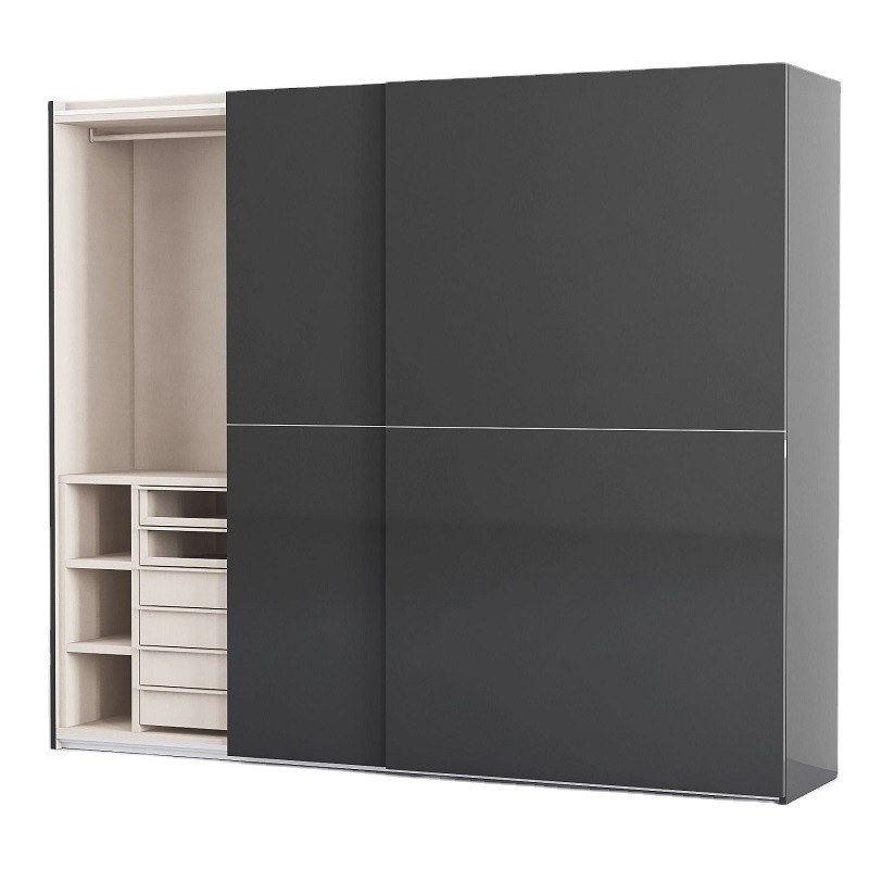 78in Bedroom Wardrobe Closets Aluminium Sliding Wardrobe Door Profiles With Lighting
