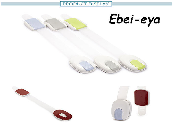 Grey Adjustable Child Safety Cabinet Locks , Seal Shape Baby Safety Drawer Locks