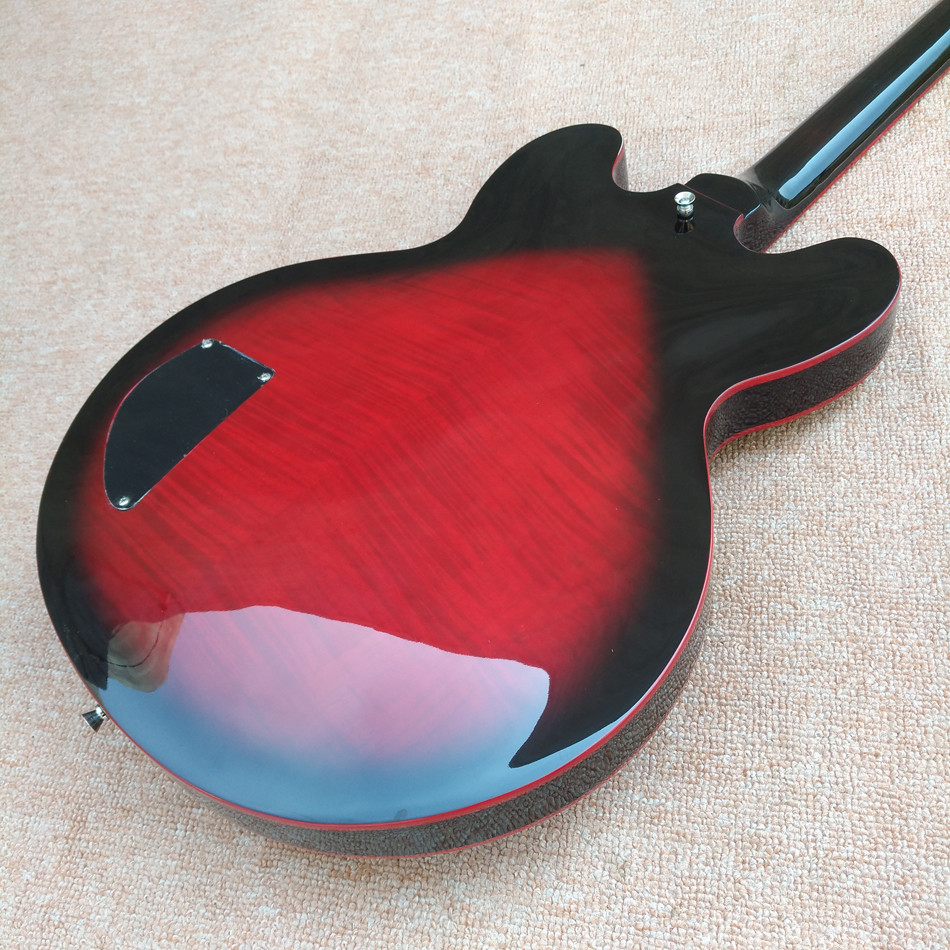 New high quality hollow body jazz 335 electric guitar, Maple top & back Dual tone output electric guitar, free shipping