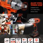 20Volts 1/2in 3000RPM Impact Driver Wrench Set Power Battery Impact Wrench Tool
