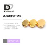Decorative High Grade Blazer Coat Buttons , Gold Color Bulk Metal Skirt Buttons
