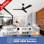 52 Inch Metal Wood Indoor Decorative Ceiling Fan with 5 Speeds and Natural Wood