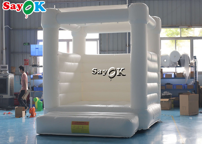 Pure White Pvc Wedding Inflatable Bouncy House With Air Blower