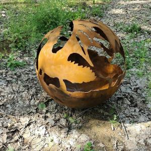 Wholesale Diameter 800mm Corten Fire Pit Outdoor Thickness 6mm Wood Burning Fire Sphere from china suppliers